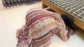 Egypt Beautiful Big Ass & Tight Pussy Hot Stepmom Stuck Under Bed Then She Want Rough Anal From Me